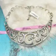 Brighton Vienna Bar Open Swirl Scroll Collar Silver Plate Necklace NWT NEW