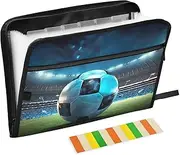 Soccer Ball with Bright Stadium Small Accordion File Organizer 13 Pocket Expanding File Folder Organizer, Folder with Zipper
