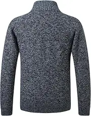 [Generic] Men's Plus Fleece Splice Sweater Stand Collar Full Zip Cardigan Casual Fit Knitted Cardigan Sweater Jacket Formal Shirts for Men