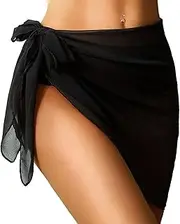 [Generic] TIK Tok 2022 Swimsuit Coverup for Women Beach Tie Wrap Skirt Sexy Bikini Sheer Scarf Mesh Bathing Suit Bottom