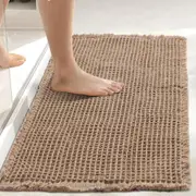 Waffle Bath Mat Cushioned Non Slip Bathroom Rug for Floor Standing Mat