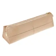 Filofax Classic Stitch Soft Zip Pen Case Leather Pencil Carry Bag Peach 19cm
