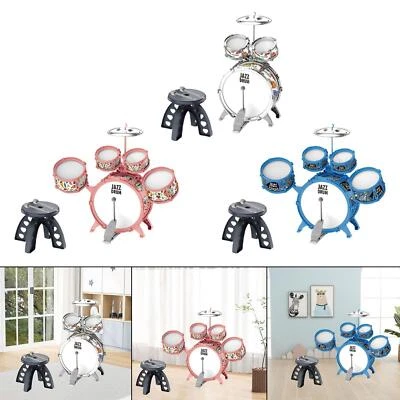 Kids Drum Set with Stool and Drumstick for Concert Stage Performance Kids