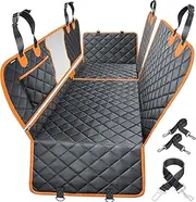 6 in 1 Convertible Dog Car Seat Cover for Back Seat 60/40 Split Dog Seat Cover 100% Waterproof Dog Hammock for Car Nonslip Pet Seat Cover with Mesh Window & Pocket for Cars Trucks and SUVs