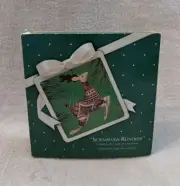 SCRIMSHAW REINDEER 1983 HALLMARK KEEPSAKE ORNAMENT NIB