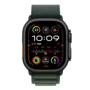 Apple Watch Ultra 2 GPS + Cellular 49mm Black Titanium Case with Dark Green Alpine Loop - M