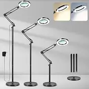 10X Magnifying Glass Floor Lamp,Foldable And Large Angle Rotation Five Colors Switching,Ten Levels Of Dimming,Suitable For Beauty,Electrician Maintenance,Bedroom,Living Room,Dormitory Lighting,Office.
