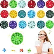 Pack of 18 Maths Fidget Spinners, Math Facts Fidget Spinner, Math Fidget Spinner, Numbers Fidget Spinner Toy, Calculating Swivels, Funny Maths Learning Fidget Toys for Children, Math Teaching Games