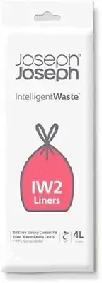 Joseph Joseph Biodegradable Compostable Bags Pack of 50 Food Waste Bin Liners 4L