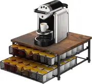 Coffee Pod Drawer Holder Capsule Storage Organizer 2 Tier Pods Black
