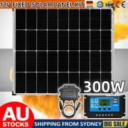 300W Solar Panel Kit 12V Mono Fixed Home Caravan Camping Power Battery Charging
