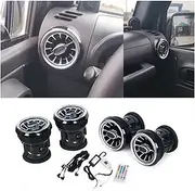 Compatible For Jeep Wrangler JK 2007-2010 Car Turbine Air Outlet LED Light Front Air Vent Inlet Ambient Lamp Accessories(For JK 2007-2010)