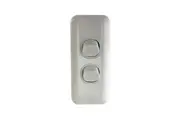 CARAVAN DOUBLE POLE DUAL 2 GANG LIGHT SWITCH 10 AMP SLIMLINE 240V MOTORHOME RV