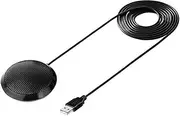 ERINGOGO 1pc USB Conference Microphone Round Condenser Mic for Laptop Gaming Plug and Play Compact Design Noise Cancelling for Business Meetings Streaming