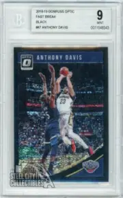 Anthony Davis 2018-19 Panini Donruss Optic Fast Break Black Refractor 1/1 BGS 9
