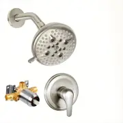 KINSE Shower Faucet Set, 5 Spray Rain Shower Fixtures, 5inchShower Head and H...