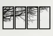 DEKADRON Metal Wall Art Tree of Life 4 Pieces, Metal Trees Decor Hanging
