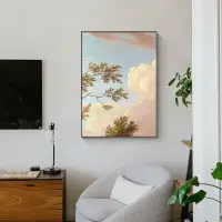 在飛比找樂天市場購物網優惠-現代簡約客廳畫創意云朵植物藝術裝飾畫房間臥室墻壁畫小眾風景畫