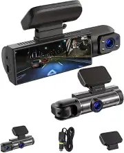 Dualview Dash Cam 1080P, Car Camera - Dash Cam Front and Rear Wireless, 24H Park