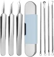 Naivetu Stainless Steel Blackhead Remover,Stainless Steel Blackhead Tweezers, Blackhead Tools Extractor Kit,Blackhead Remover Tools with Storage Case (1 pcs)