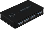 Xunweiad USB 3.0 KVM Switch USB Shared Switcher 2 Inputs 4 Outputs for Laptop PC Keyboard Mouse Printer USB Switch