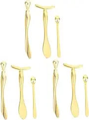 3sets Zinc Alloy Eye Cream Applicator Face Cream Spatula for Eye Massage Puffiness Reduction Wrinkle Prevention Portable Skincare Tool 3pcs*3