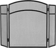 Oli & Birch USA Fireplace Screen 3 Panel - Monogrammed Option - Modest-Design Decorative Fireplace Screens Black Mesh - Quality Sturdy 29" Height x 48" Wide Fireplace Gate - Flat Folding Compact