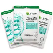 Garnier Hydra Bomb Hyaluronic Aloe Vera Serum Sheet Mask 3 Pack