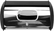 Attractive Bread Bin With Window Design, Practical Bread Storage Container for Kitchen Countertop (Black)