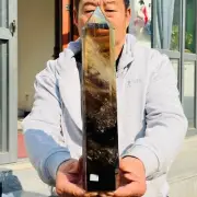 5.41lb Large Natural Smoky Black Quartz Crystal Tower Point Specimen Healing