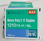 Max Heavy Duty 3/8" Staples, 1210 FA-H/ML, 23/10, set of 5 packs