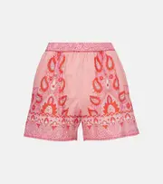 [Etro] Etro Paisley cotton and silk shorts AU 12 pink