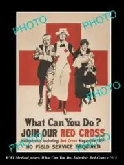 OLD POSTCARD SIZE PHOTO WWI RED CROSS MEMBERSHIP POSTER c1915 WHAT CAN YOU DO