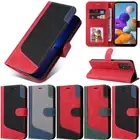 Matte Splice Wallet Leather Flip Case For Samsung S22+ S21+ A53 A33 A23 A52 A12