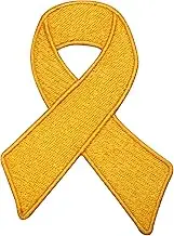Childhood Cancer Awareness Patch Gold Embroidered Iron on Sew on Patch Badge for Clothes etc.9x6cm