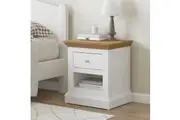 Cosmoliving Hampton Bedside Table Open Storage White W40cm X H55cm X D40cm