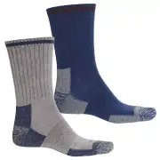 NWT Terramar Trail Hiking Socks - 2-Pack, Crew (For Men) Large Grey and Blue