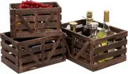 Storage Crate Decorative Wood Crates Wooden Container Boxes for Home Nested Set
