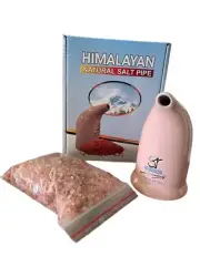 Himalayan Natural Salt Pipe/Inhaler with free 200g Salt - Pink/salmon Colour