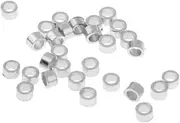 [F Fityle] yuksok 30 Pcs Cord Crimp Tube Beads Silver Plated 1.0mm Jewelry