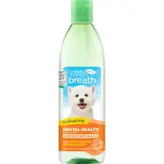TropiClean Fresh Breath Dental Health Solution Water Additive Plus Skin & Coat For Pets (473ml bottle) | Dental Chews | For Dogs/Cats