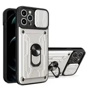 2PCS Shockproof Case for iPhone 11 Pro Max With Card Slot Ring Stand Camera Protection Phone Cover for iPhone 11 Pro Max - White iPhone 11 Pro Max