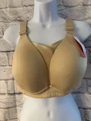 NWT Livi Lane Bryant Nude No Wire Medium Support Active Bra 38DD #B1563