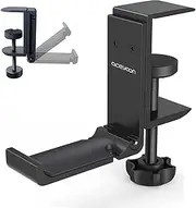 aceyoon Multi-function Headphone Stand, Foldable VR Headset stand Aluminum & Silicone Headset Holder Adjustable Headphone Hanger Hook Under Desk Mount compatible for xbox headset gaming headset etc