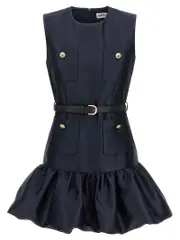 [Self Portrait] Self Portrait-Navy Taffeta Mini Abiti Blu-Donna 8UK