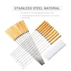 20PCS Barbecue Skewer Grilling Kabob Reusable Metal Skewers Heavy Duty Stainl