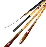 Fishing Rod Telescopic Fishing Pole Carbon Fiber Spinning Portable Ultralight Hard for Freshwater Saltwater Sturgeon Crucian Carp Rod 37 Tunes (Color : Brass, Size : 4.5m)