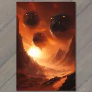 FLATCARD Fireball Monsters Surreal Hellscape Unique Horror Sci-Fi Fantasy