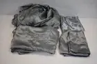 Queen FItted Bed Sheet Set w Flat Sheet & 2 Pillowcases Polyester Gray