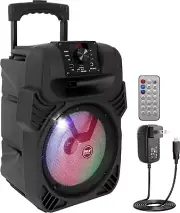 400W Portable Bluetooth PA Loudspeaker - 8” Subwoofer System, 4 Ohm/55-20Khz, US